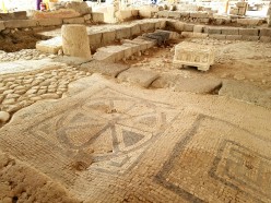 Original mosaic floor of the Magdala synagogue