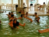 After the cold plunge we joined the wiser members of our group in the heated Dead Sea water spa. Very relaxing.