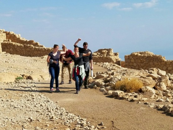 Some of the braver souls who hiked to the top of Masada