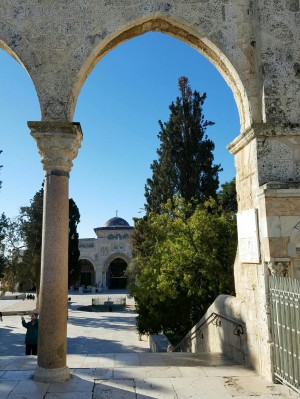 Al-Aqsa Mosque through a gate on the Temple Mount